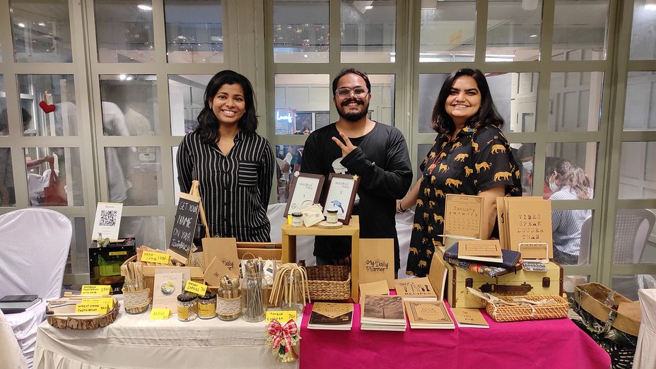 Plastic Free Madras team at an exhibition stall